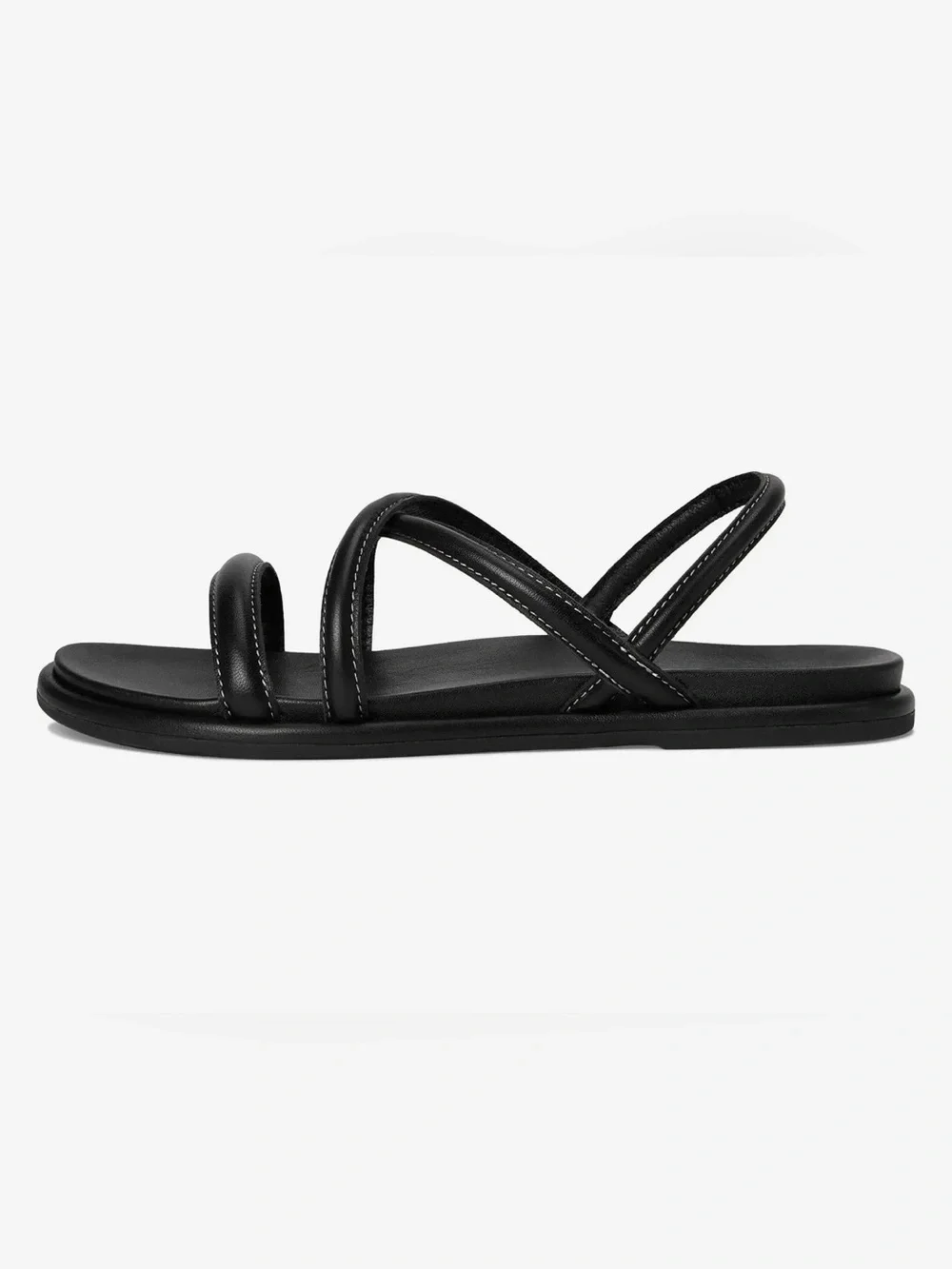 OLUKAI WOMEN'S LEATHER TIARE STRAPPY SANDALS, BLACK, NWT, SIZE 9 (EUR 39)